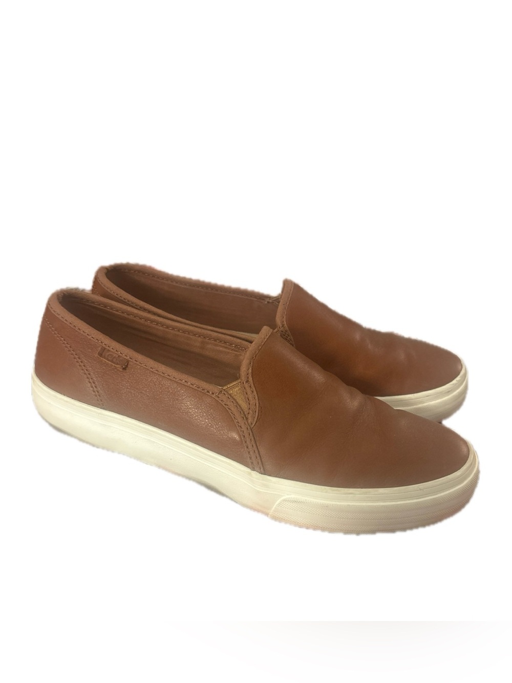 Slip-On Leather Keds Sneakers - Brown